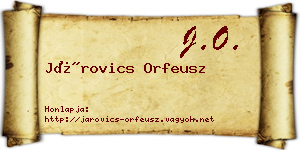 Járovics Orfeusz névjegykártya
